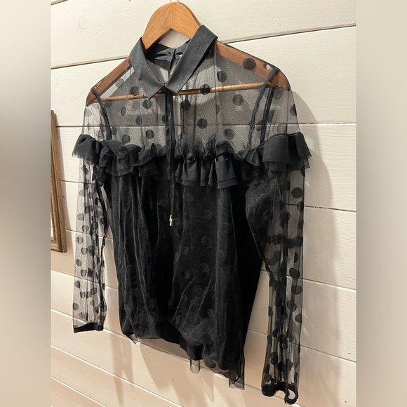 Rinascimento – Sheer Polka Dot Ruffle Blouse (Size M) - Picture 8 of 10